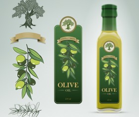 Olive oil bottle label vector
