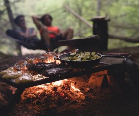 Outdoor picnic barbecue Stock Photo