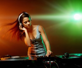 Passion female DJ Stock Photo 01