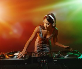 Passion female DJ Stock Photo 02
