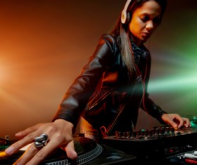 Passion female DJ Stock Photo 09