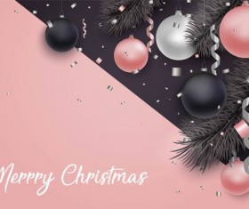 Pink with black christmas card vector material