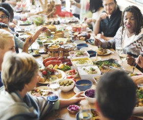 Pleasant neighborhood party Stock Photo