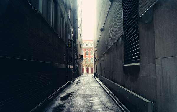 Quiet city alley Stock Photo