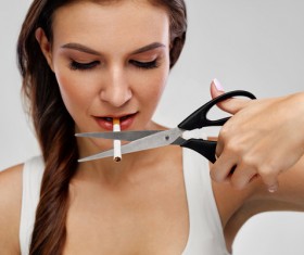 Quit smoking woman Stock Photo 03