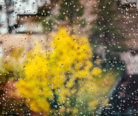 Rainy day glass drops Stock Photo