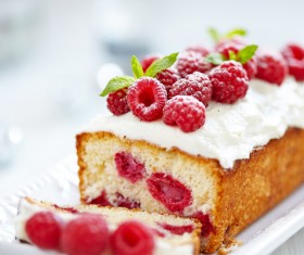 Raspberry layer cake Stock Photo
