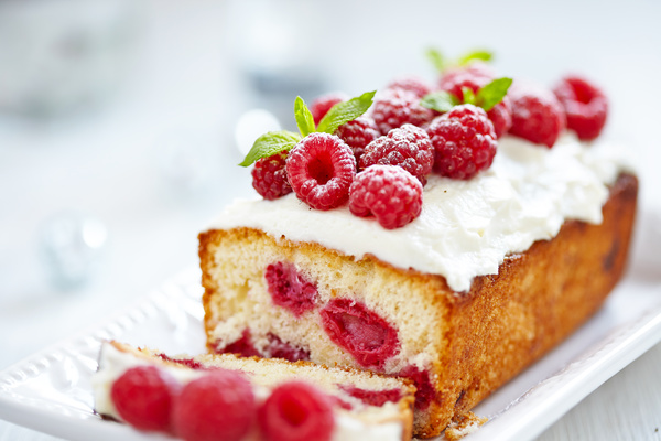 Raspberry layer cake Stock Photo