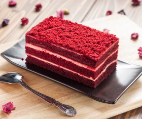 Red Velvet Cake Stock Photo