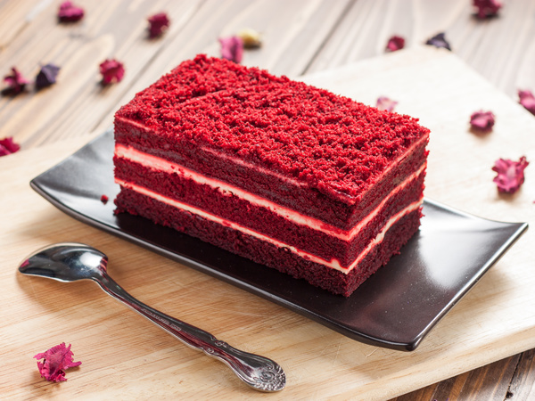 Red Velvet Cake Stock Photo