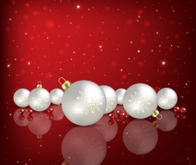 Red background with white Christmas decorations vector