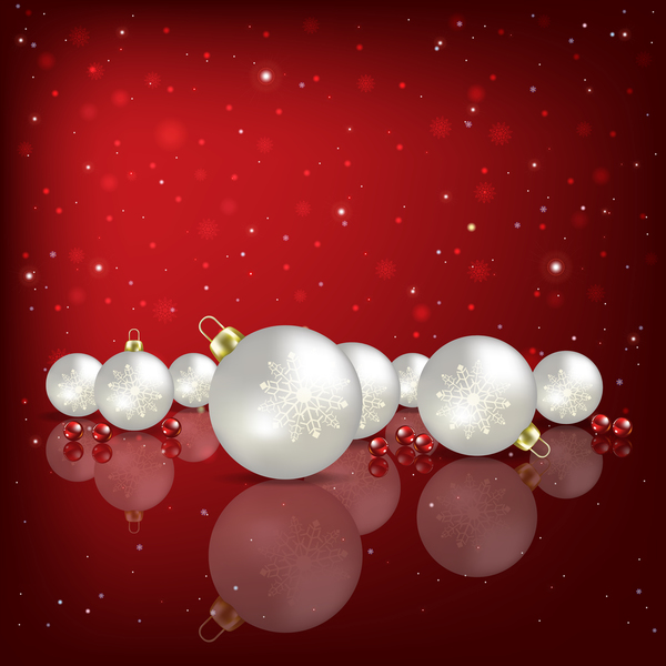 Red background with white Christmas decorations vector
