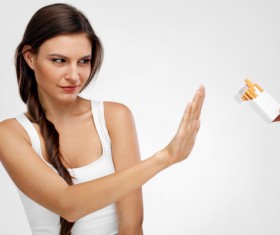 Refused to smoke girl Stock Photo 01