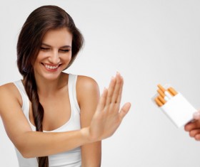 Refused to smoke girl Stock Photo 02