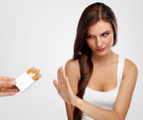 Refused to smoke girl Stock Photo 03