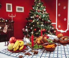 Rich Christmas table Stock Photo