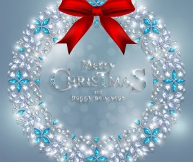 Round jewelry christmas with new year decoration vector