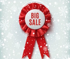 Sale badge with chrismtas snow background vector