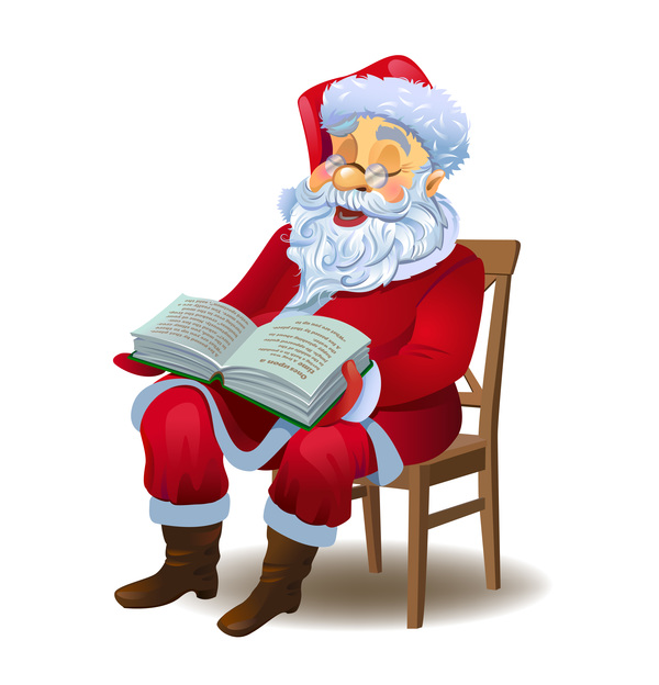 Santa claus and book vector