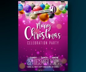 Set of christmas music party flyer with poster template vector 01