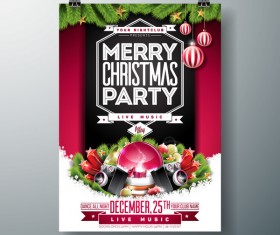 Set of christmas music party flyer with poster template vector 02