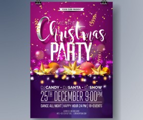 Set of christmas music party flyer with poster template vector 04