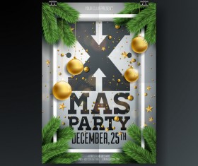 Set of christmas music party flyer with poster template vector 05
