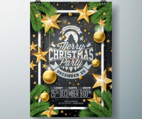 Set of christmas music party flyer with poster template vector 07