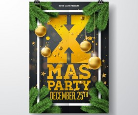 Set of christmas music party flyer with poster template vector 08