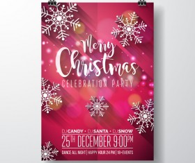 Set of christmas music party flyer with poster template vector 09