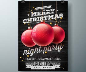 Set of christmas music party flyer with poster template vector 10