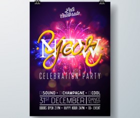 Set of christmas music party flyer with poster template vector 13