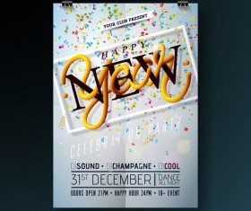 Set of christmas music party flyer with poster template vector 14