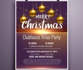Set of christmas music party flyer with poster template vector 15