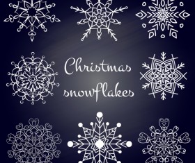 Set of christmas snowflake illustration vector 01