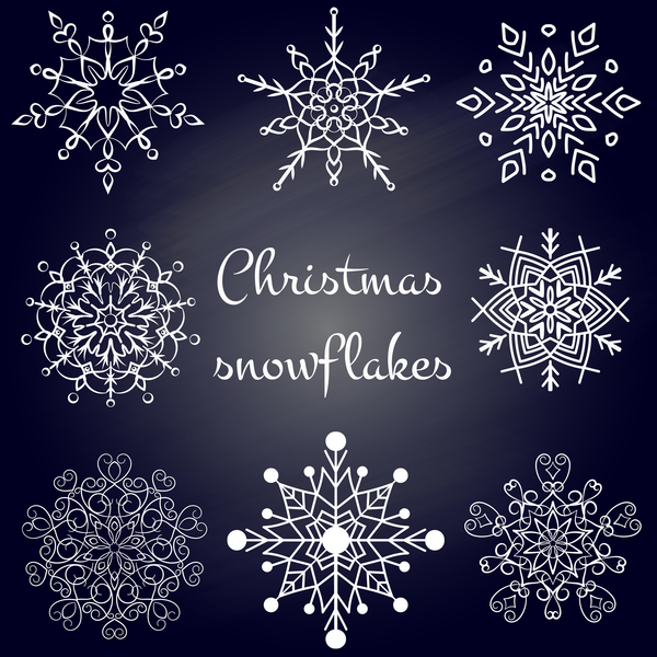 Set of christmas snowflake illustration vector 01