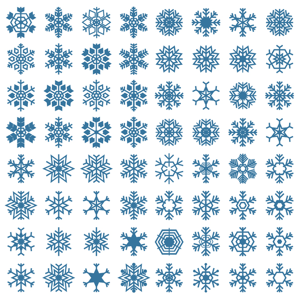 Set of christmas snowflake illustration vector 02