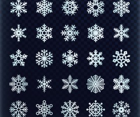 Set of christmas snowflake illustration vector 03