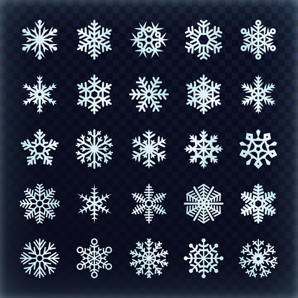 Set of christmas snowflake illustration vector 03