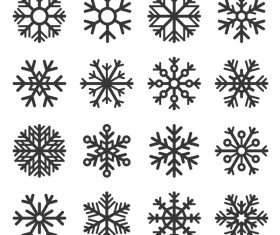 Set of christmas snowflake illustration vector 04