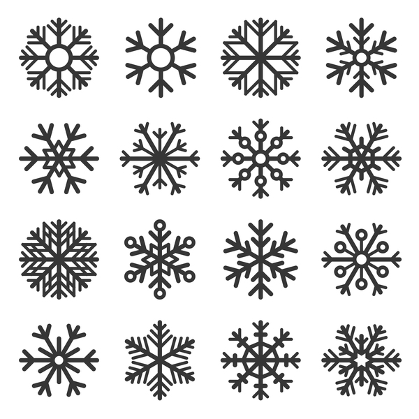 Set of christmas snowflake illustration vector 04