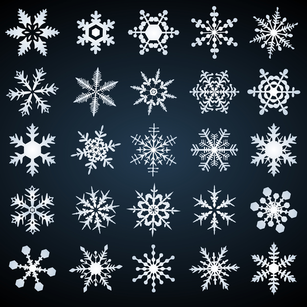 Set of christmas snowflake illustration vector 07