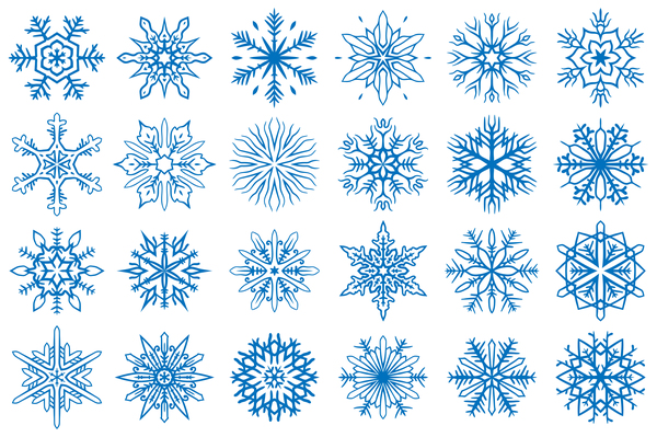 Set of christmas snowflake illustration vector 08