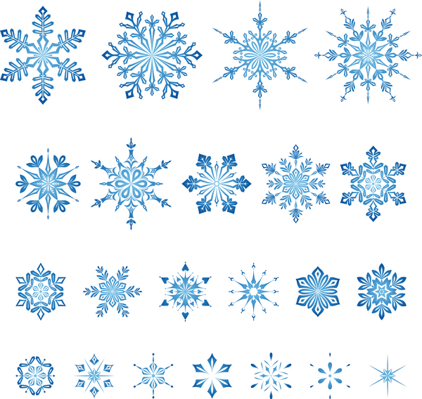 Set of christmas snowflake illustration vector 09