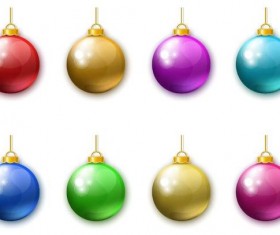 Set of Christmas balls decor Backgrounds vector 01 free download