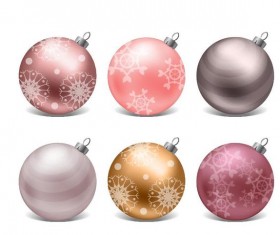 Shining christmas balls decor vector set 03