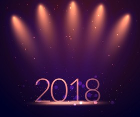 Shiny 2018 new year background vector design