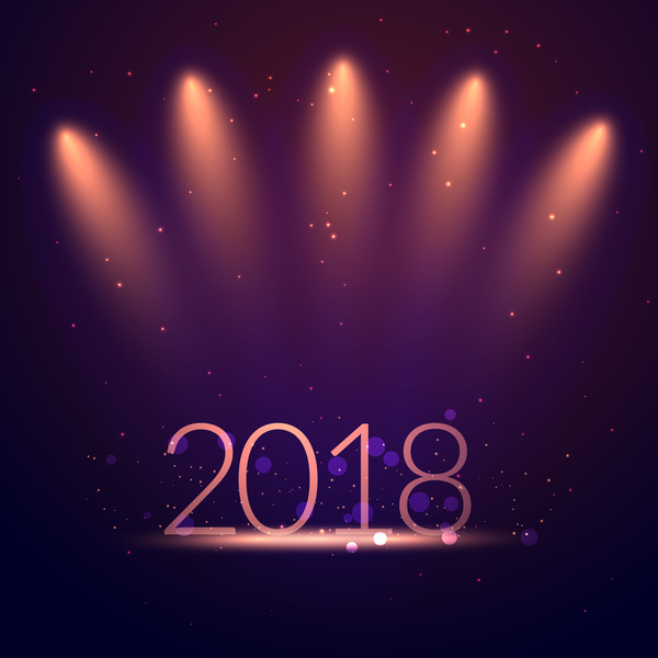 Shiny 2018 new year background vector design