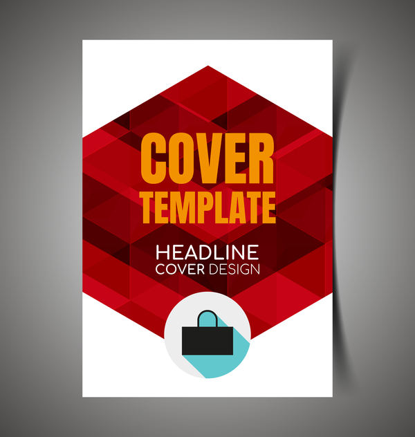Shopping flyer with brochure cover template vector 01