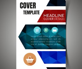 Shopping flyer with brochure cover template vector 02